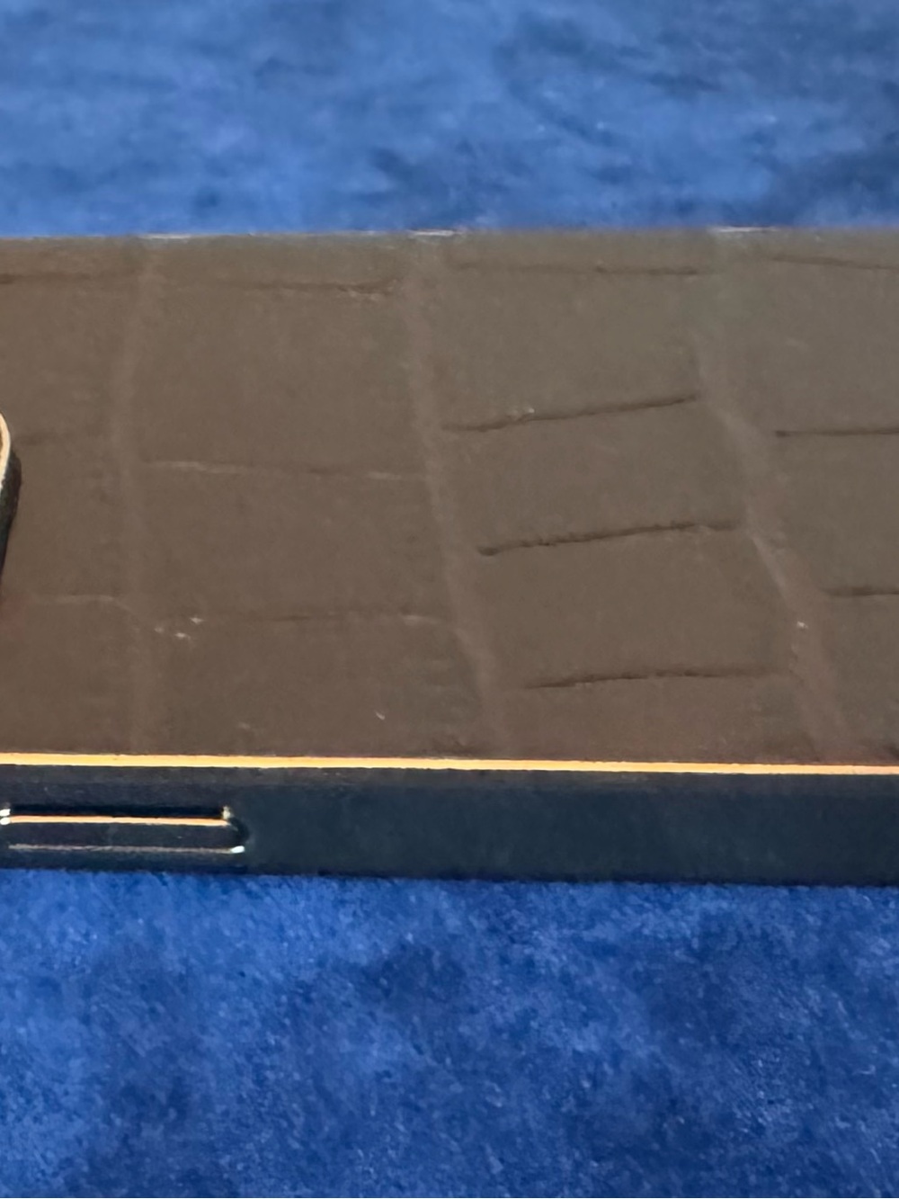 Aspinal of London iPhone 15 Pro Leather Case Deep Shine Amazon Brown Croc - Picture 4 of 6